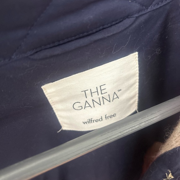 Wilfred Wool Ganna Cropped Shirt Jacket — Blue & Magenta — Size Medium - Picture 4 of 4